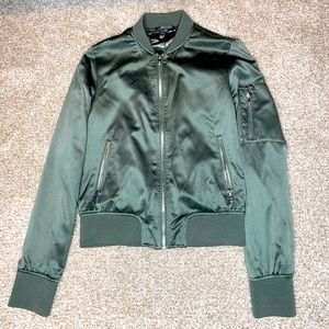 a.n.a A New Approach Green Crop Bomber Jacket
